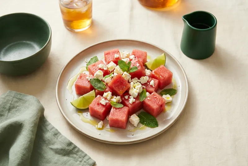 Wassermelonen-Feta-Salat mit Minze
