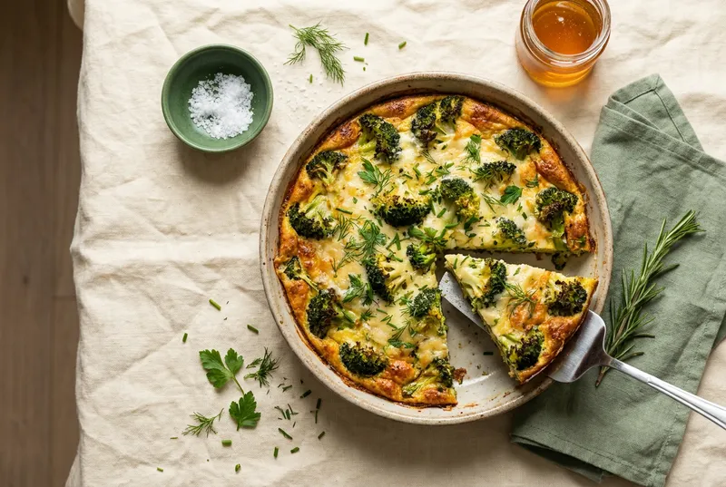 Ofen-Frittata mit Broccoli & Gruyère (vegetarisch)