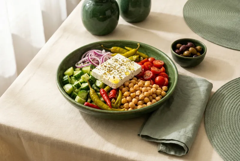 Griechischer Bauernsalat XL mit Kichererbsen