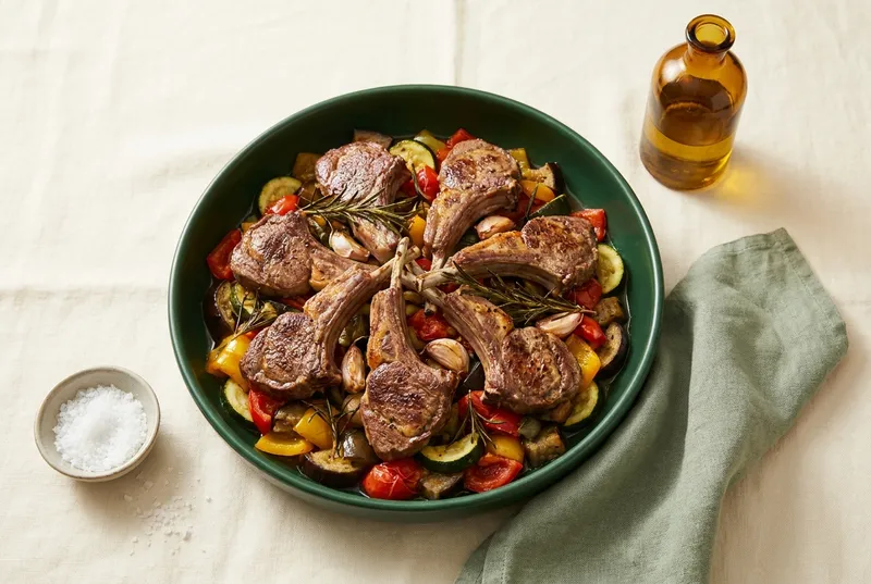 Lammkoteletts mit Rosmarin & Ratatouille