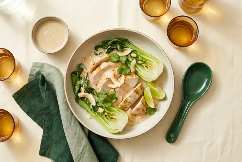 Kokos-Limetten-Poulet mit Pak Choi