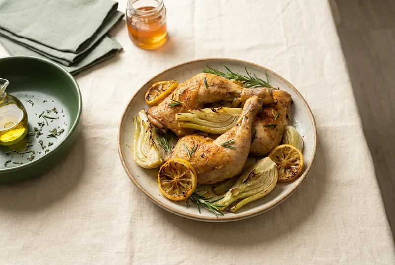 Zitronen-Rosmarin-Poulet vom Blech